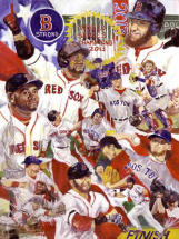 A painting of the boston red sox players.