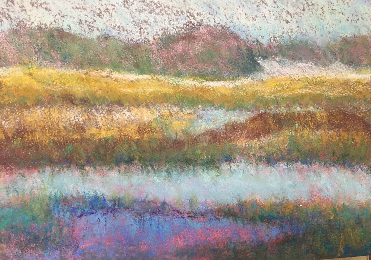 An oil painting of a marsh.
