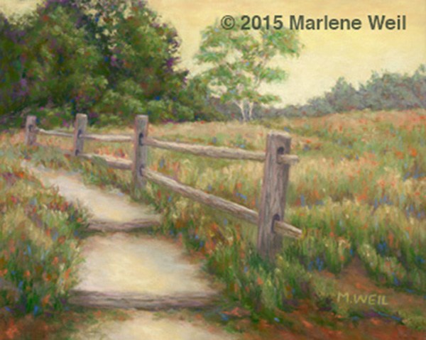 ©Marlene Weil, Fence. Pastel, 8 x 10 inches.