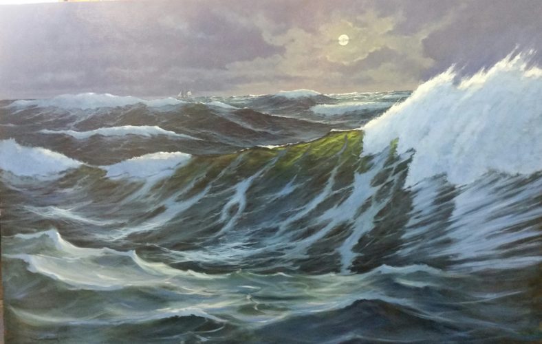 A painting of a wave.