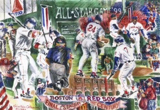 Red Sox Wive’s Cookbook: Crowding The Plate. Cover image by Elaine Felos Ostrander