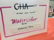 A sign that says gha make and take with watercolor.