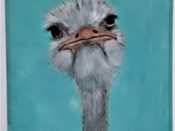 A painting of an ostrich