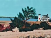 Hardings beach lighthouse painting