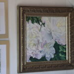 White flowers painting on a frame