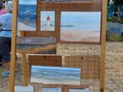Paintings on the wooden fence